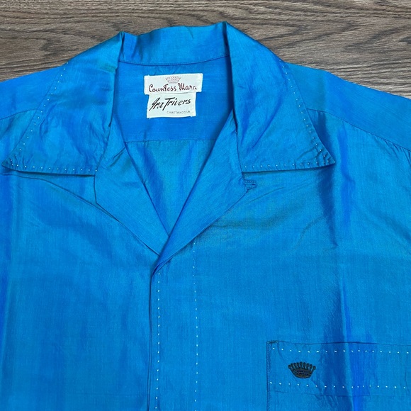 Countess Mara Shirts 95s Countess Mara Blue Silk Shirt M Poshmark